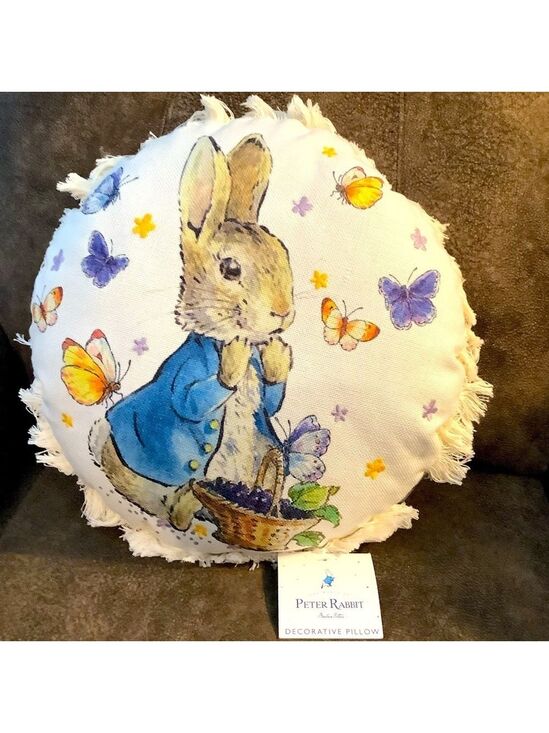 Peter Rabbit Beatrix Potter Round Decorative Pillow New